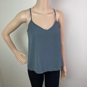 Hollister Grey V-neck Cross Back Sleeveless Camisole Blouse Size XS